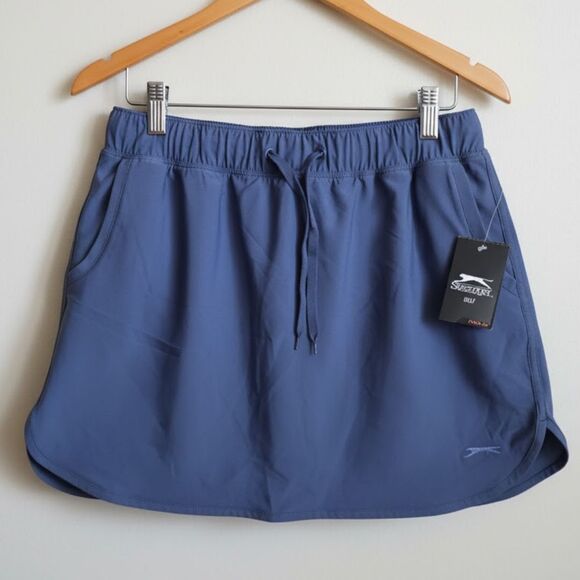NWT Slazenger Hydro-DriTech Golf Skort Skirt M Slate Gray/Blue Golf Pickleball - Picture 1 of 12